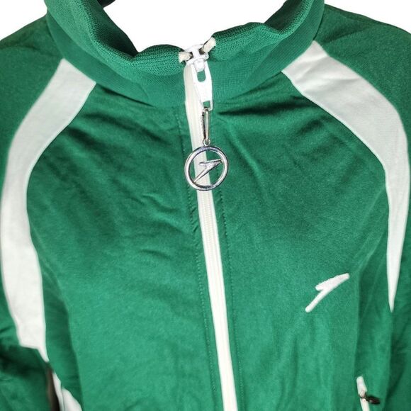Vintage 80s Speedo Zip Up Track Jacket Womens Size M Green NEW Deadstock - Picture 3 of 7